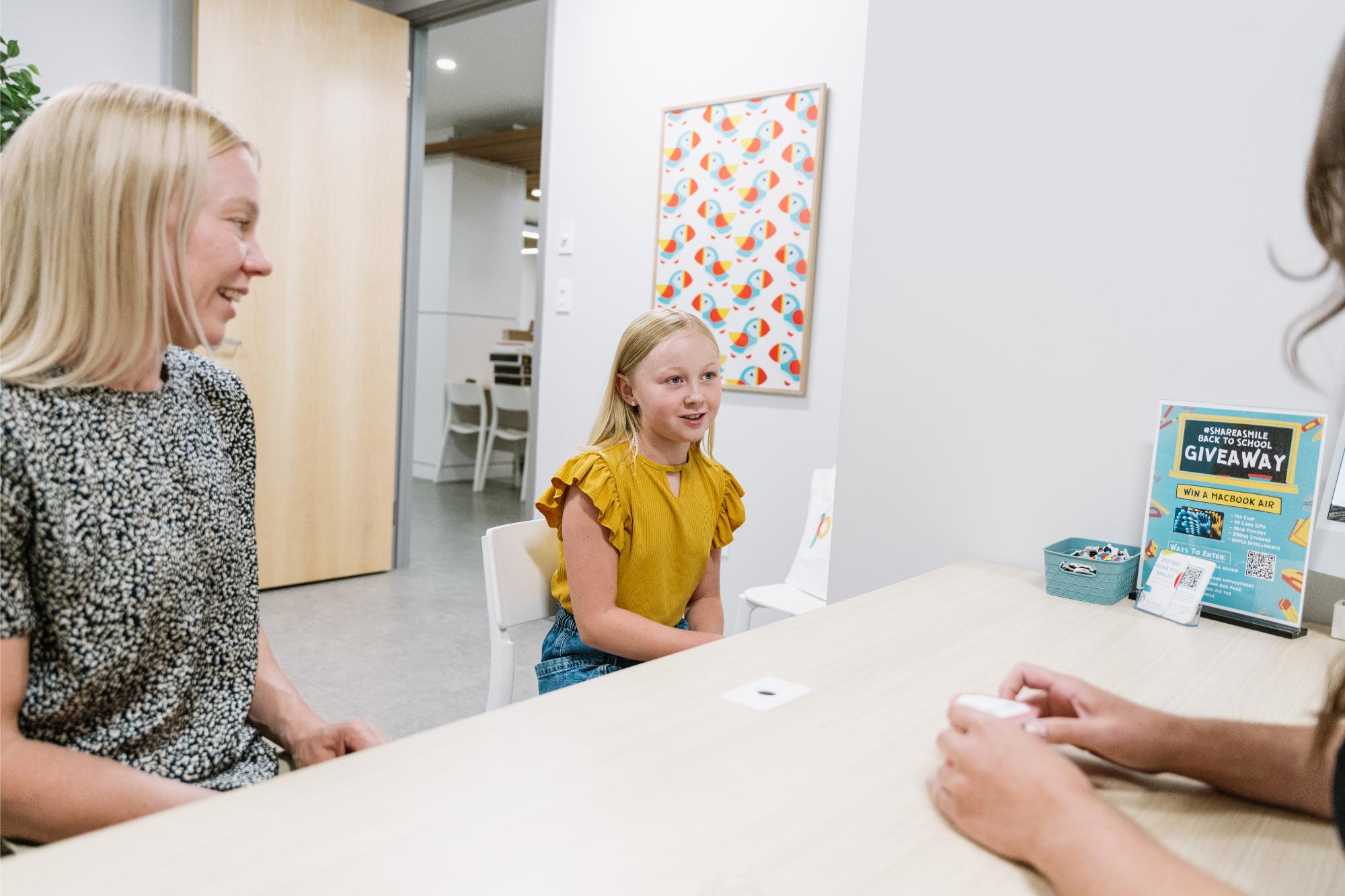 patient smiling during consultation